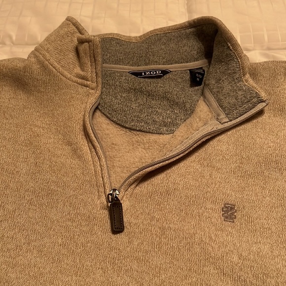 IZOD xl cream 1/4 zip fleece top - Picture 4 of 4